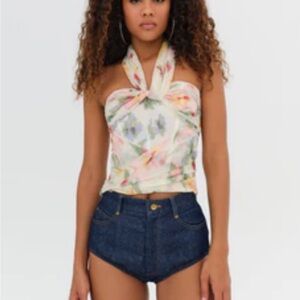 NWT Two Piece Set - For Love And Lemons Floral Twist Halter Crop Top & Maxi Skir